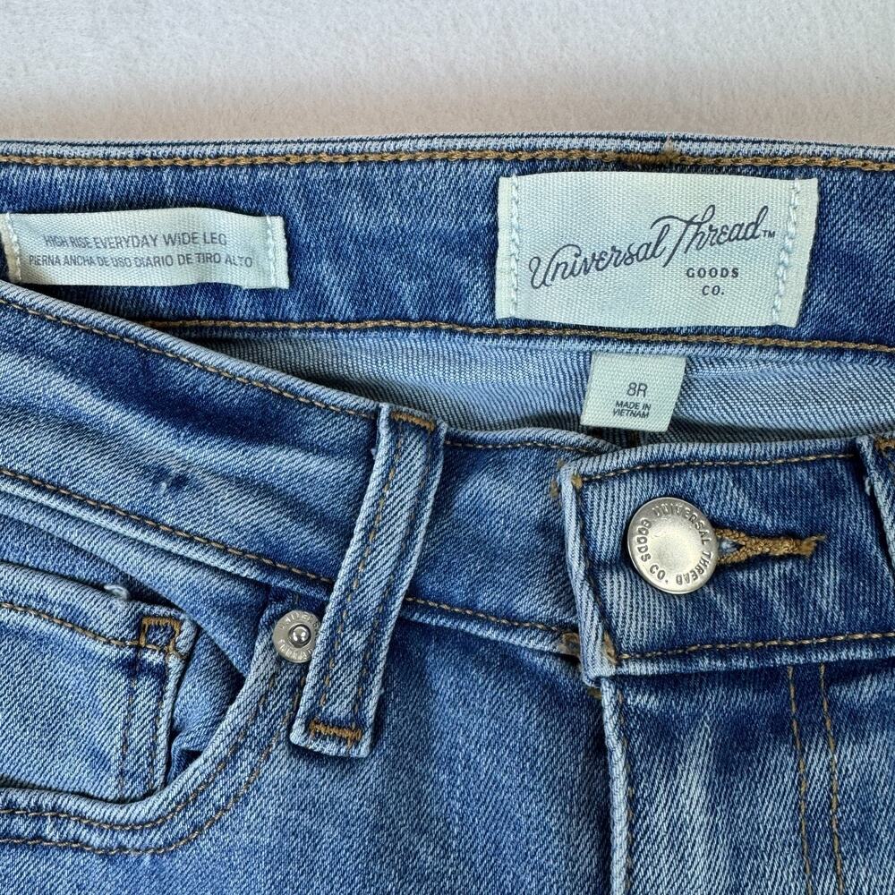 Universal Thread Womens High Rise Wide Leg Jeans Size 8 Medium Wash Denim - Picture 8 of 9